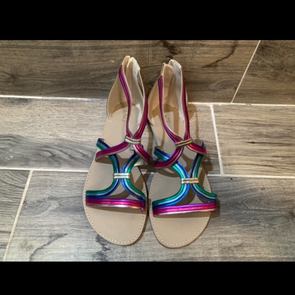 Kids Rainbow Shimmer Sandals | Size 6
